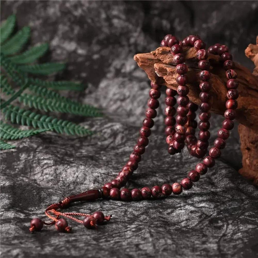 Muslim 8mm Rosary Tasbih 99 Beads Prayer Dhikr Misbaha with Names of Allah Muhammad Engraved In Islamic Religion Ramadan Gift