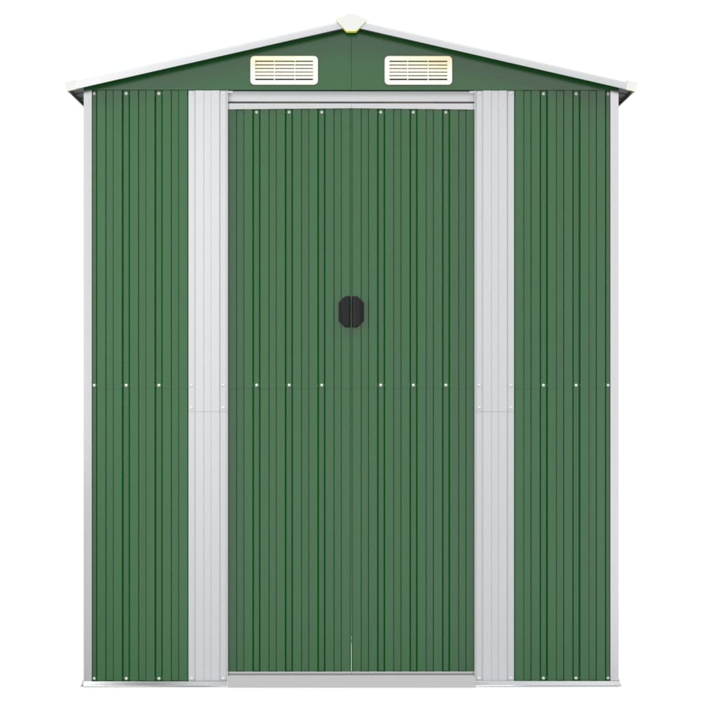 Vidaxl Szopa Ogrodowa, Zielona, 192X440X223 Cm, Stal Galwanizowana