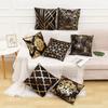 Creative Black Gold Pillowcase Elegant Super Soft Velvet Bronzing Luxurious Car Sofa Cushion Cover Living Room Pillow