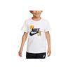 Time To Win Letter Logo Print Round Neck Short Sleeve T-Shirt Kids Tops White FQ3660-100