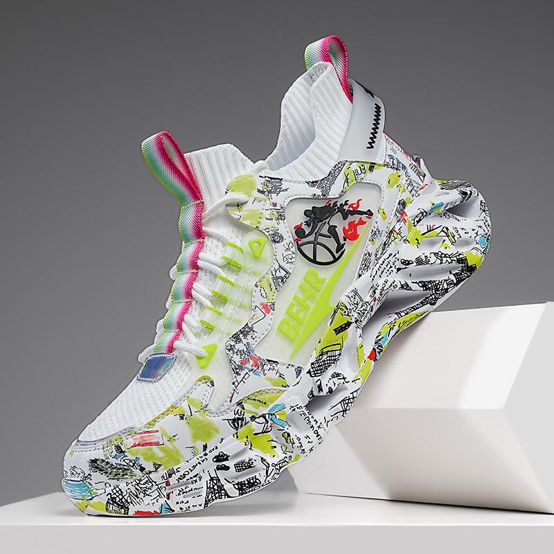 New fashion casual sports shoes outdoor lightweight versatile dad shoes fly-woven camouflage blade shoes
