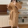 Женский зимний халат из кораллового флиса - средней длины, плотный, фланелевая пижама для пар