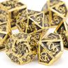 7 Pcs Golden Black Hand Metal Dice Solid Metal Polyhedral Dice Set Suitable for Role-Playing RPG  Board Game Card Game