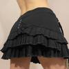 Women's Summer New Personality Street Fashion Trend Splicing Straps Diablo Style Pleated Skirt
