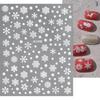 Winter Snowflake Christmas Nail Art Sticker White 3D Relief Adhesive Nail Art Decoration Sticker Nail Charm Manicure Decals