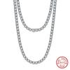 Ожерелье из стерлингового серебра S925 с цирконием, 3 мм, теннисная цепочка с камнем