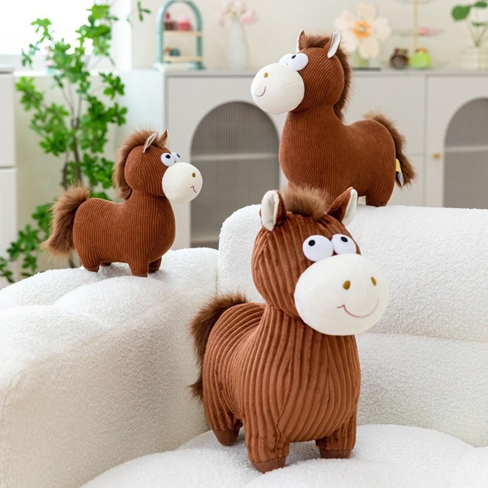 Soft Cartoon Horse Doll Mascot Dolls Horse Doll Ornament Zodiac Pony Figurine Desktop Decoration