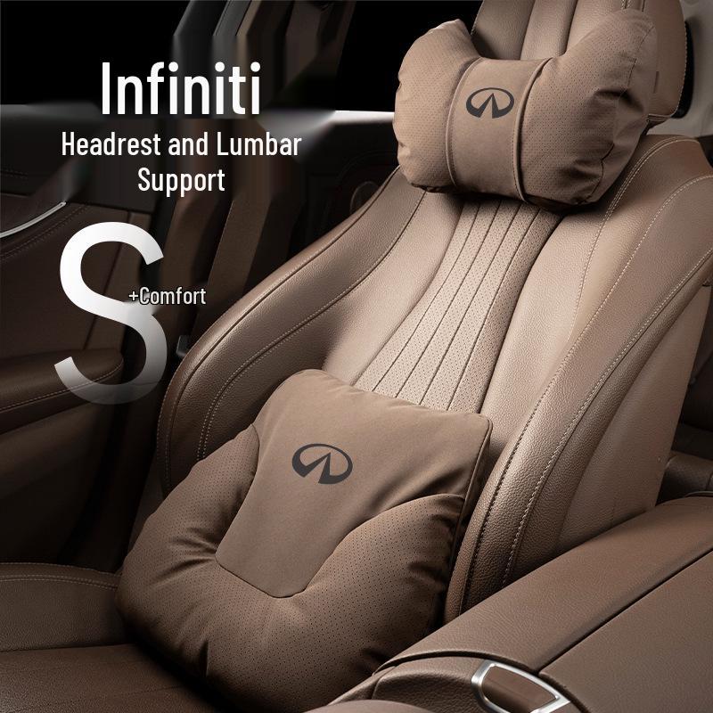 Compatible Infiniti Headrest Neck Pillow, QX60 Lumbar Support, QX50 Backrest, Q50L Seat Cushion, QX55, Q70L.