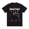 Музыкальная футболка Rock Band Tokio Hotel Унисекс Женская Хип-Хоп Панк Готика Футболка Чистый Хлопок Оверсайз Короткий Рукав Футболки