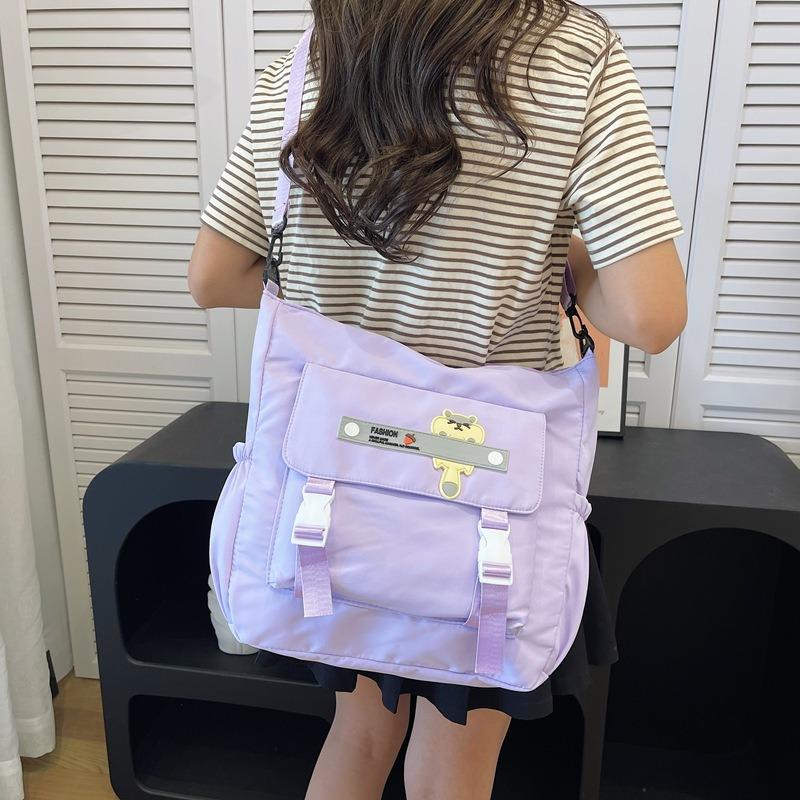Маленькая свежая нейлоновая сумка, женская сумка через плечо, сумка-тоут, сумка для занятий, студенческая сумка большой вместимости для репетиторства