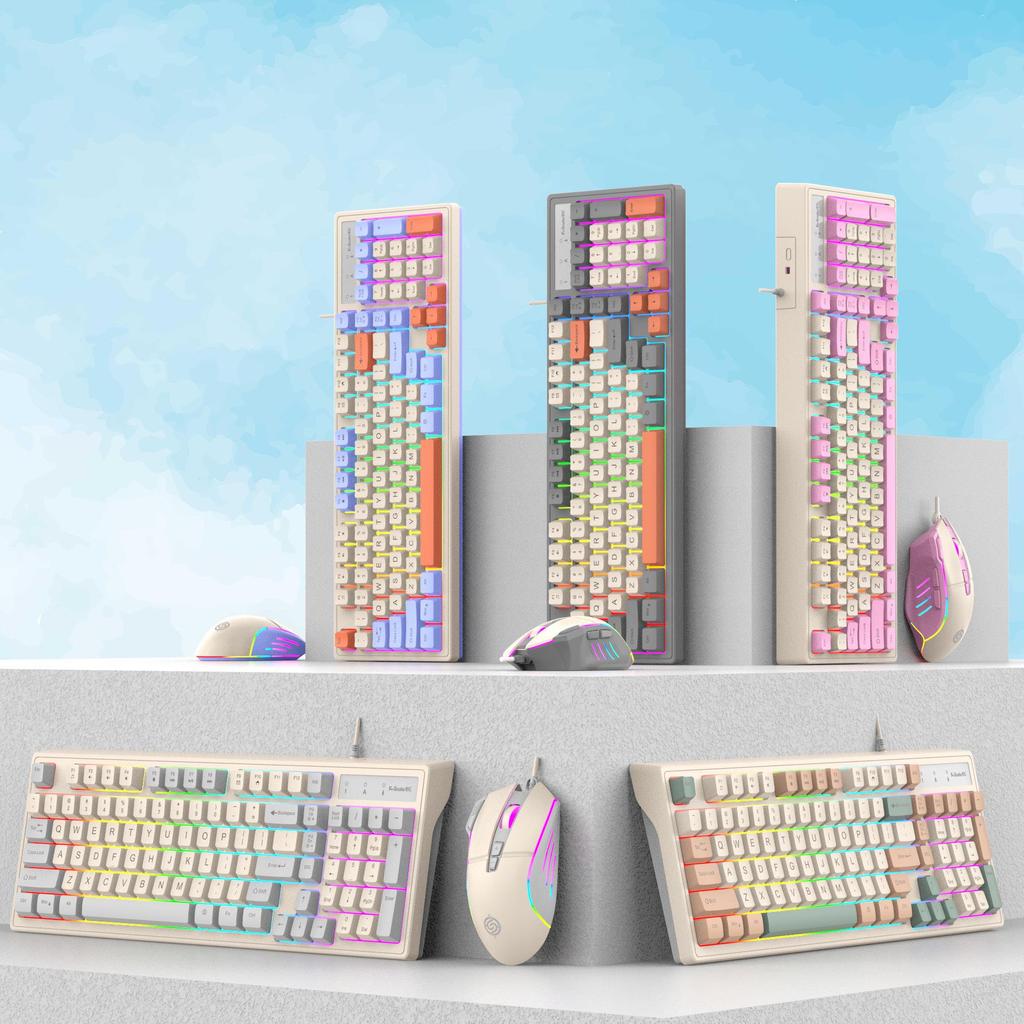 Проводная механическая клавиатура и мышь Viper KM800 - 98 клавиш для игр и офиса.