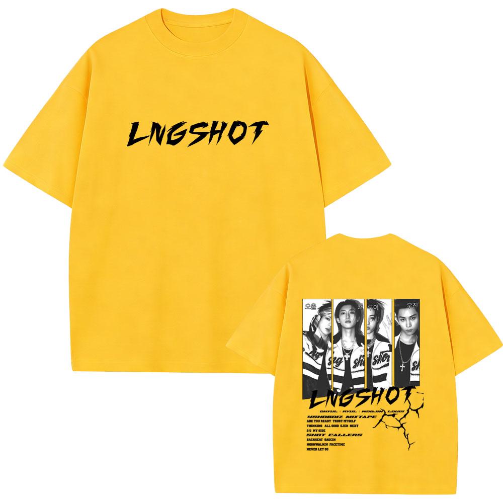 Корейская группа Lngshot 4SHOBOIZ МИКСТЕЙП Shot Callers Футболка Унисекс Женская K-pop Мода Уличная одежда Унисекс Повседневная Мягкие хлопковые футболки