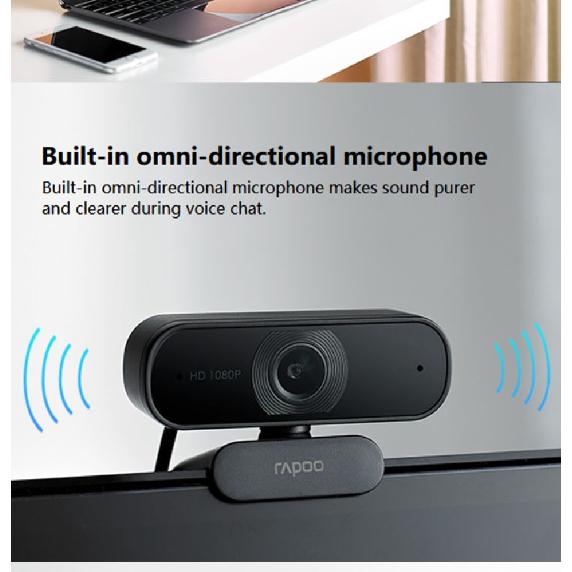 Rapoo C260/C260S HD WebCam1080P With Microphone CMOS 2 Megapixels Rotate Freely USB Interface WebCam for PC