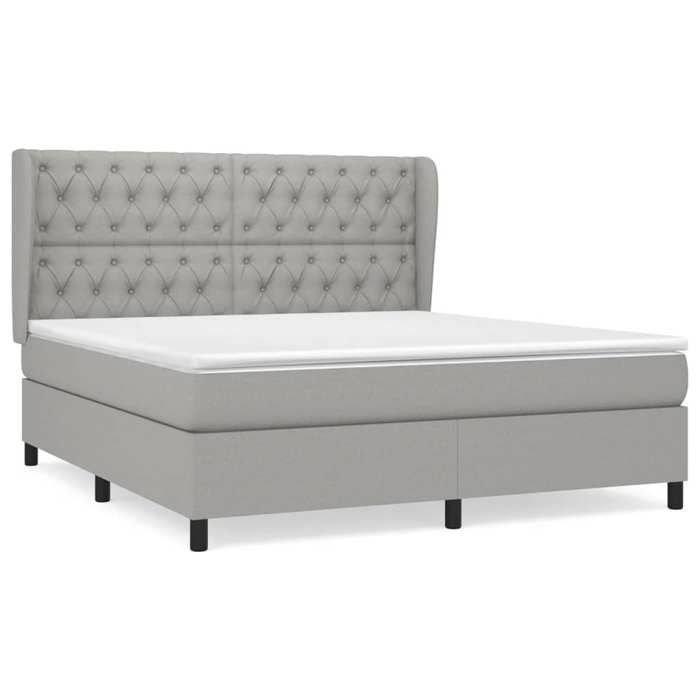 Maison Exclusive - Sommier à lattes de lit avec matelas Gris clair 160x200cm Tissu
