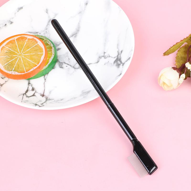 Расческа для ресниц с густой стальной иглой, портативная расческа для ресниц, одинарная щеточка для бровей