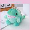 Trendy Tie-dye Dinosaur Plush Keychain With Pp Cotton Filling And Rabbit Fur