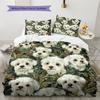 Maltese Pattern Bedding Home Decoration Birthday Gift (1 * duvet cover + 2 * pillowcase, without core)