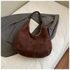 Large Capacity Suede Tote Bag Women's 2025 New Autumn Daily Shoulder Bag Underarm Bag Commuter Messenger Bag