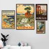 Nordic Vintage Travel Poster Rome Greece French Landscape Art Canvas Painting Cityscape Wall Picture For Living Room Home Decor