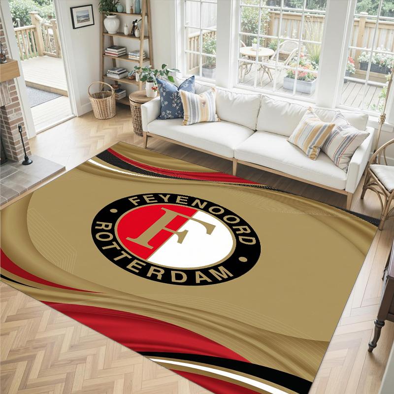 Feyenoord Design Crystal Velvet Carpet Cozy Non?Slip Printed Rug For Bedroom Living Room Entrance