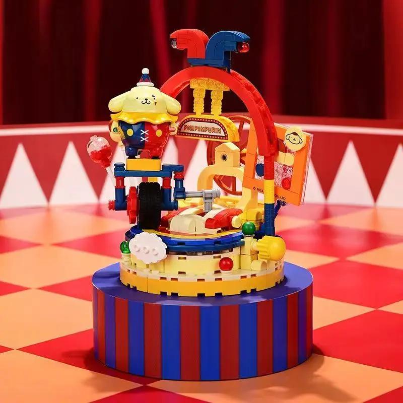 Keeppley Sanrio Почакко Волшебный Цирк Строительные Блоки Куроми Хелло Китти Аниме Персонаж Сцена Креативное Украшение Детские Игрушки Подарок