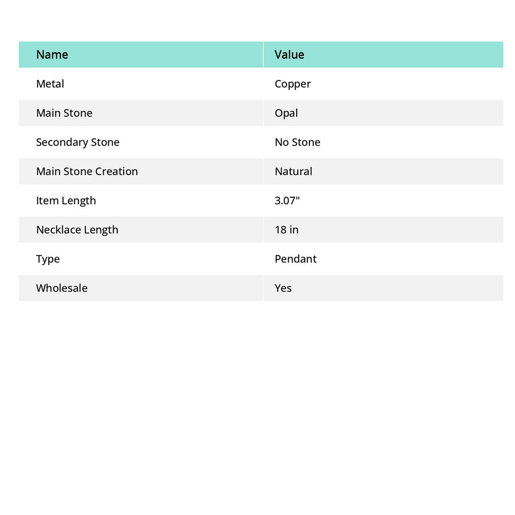 Подвеска ручной работы из медной проволоки из натурального австралийского опала длиной 3,07 дюйма J6O92