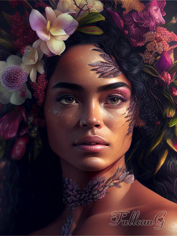 Diy Алмазная картина Новые поступления Африканская женщина Цветы Полный квадратный круглый дрель Стразы Вышивка Мозаика Черная девушка Наборы для вышивки крестом AA4502