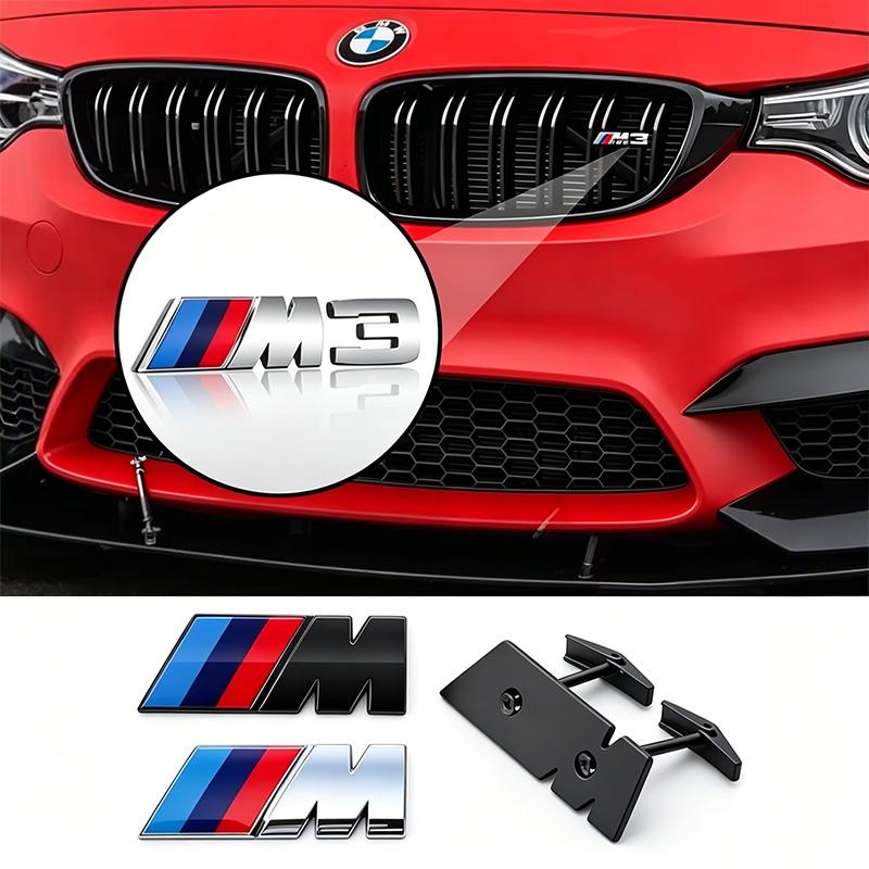 NTSM5 1Pcs M Logo 3D ABS Motorcycle sticker/Car Styling Front Grille Badge Emblem Accessory For BMW M M2 M3 M4 G06 G07 G42 G14 G15 G16