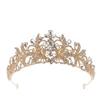 Korean Style Bride Pastoral Flower Alloy Rhinestone Wedding Dress Hair Crown Crown