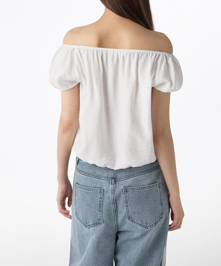 MUSINSA STANDARD WOMAN Women'S Variable Off-Shoulder Short-Sleeve Blouse [White]