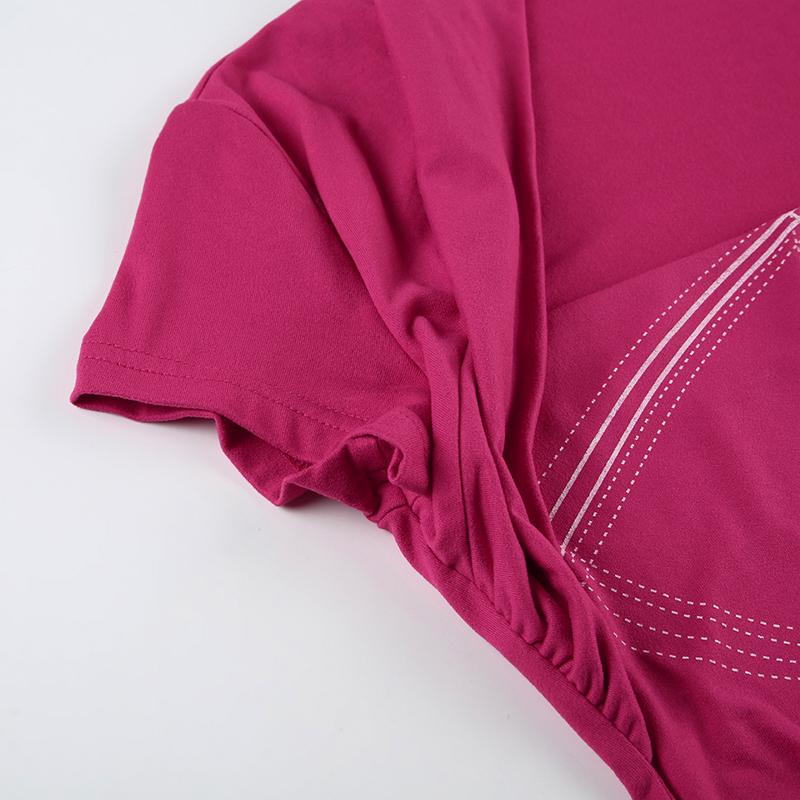 Футболка Y2K с цветочным принтом, шикарная, розовая, винтажная, с коротким рукавом, женская, облегающая, укороченная, топ 2000-х годов, модные летние футболки