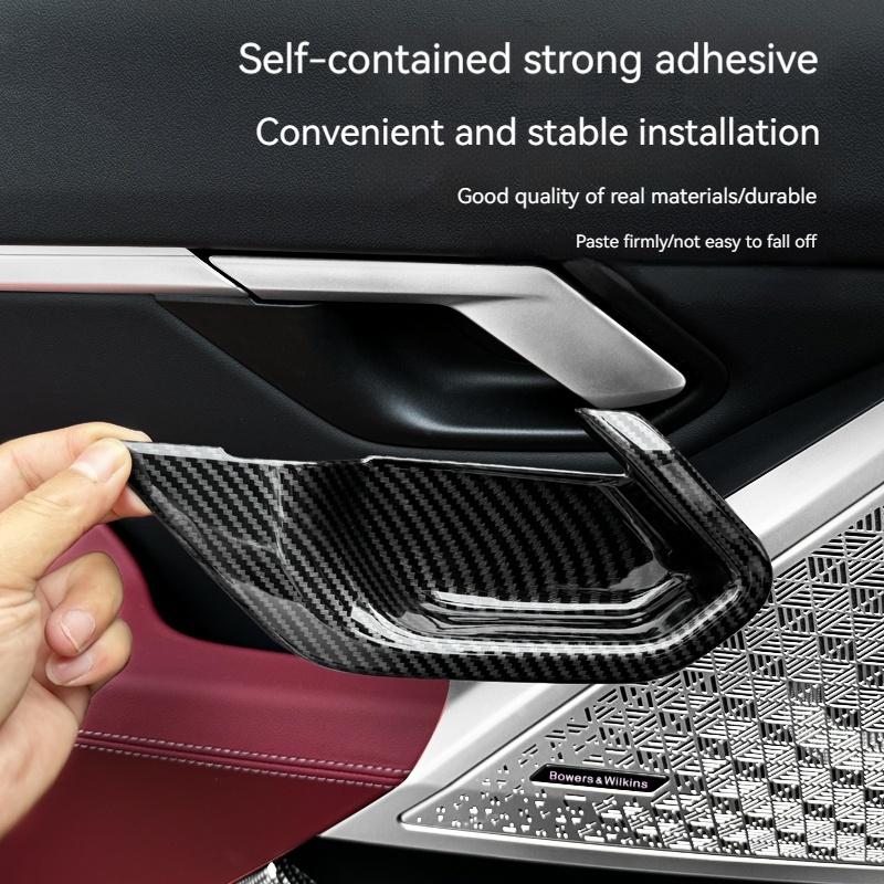 For BMW 5 Series i5 G60 2024 Carbon Fiber Car Inner Door Handle Bowl Protection Cover Anti-scratch Panel Interior Accessories