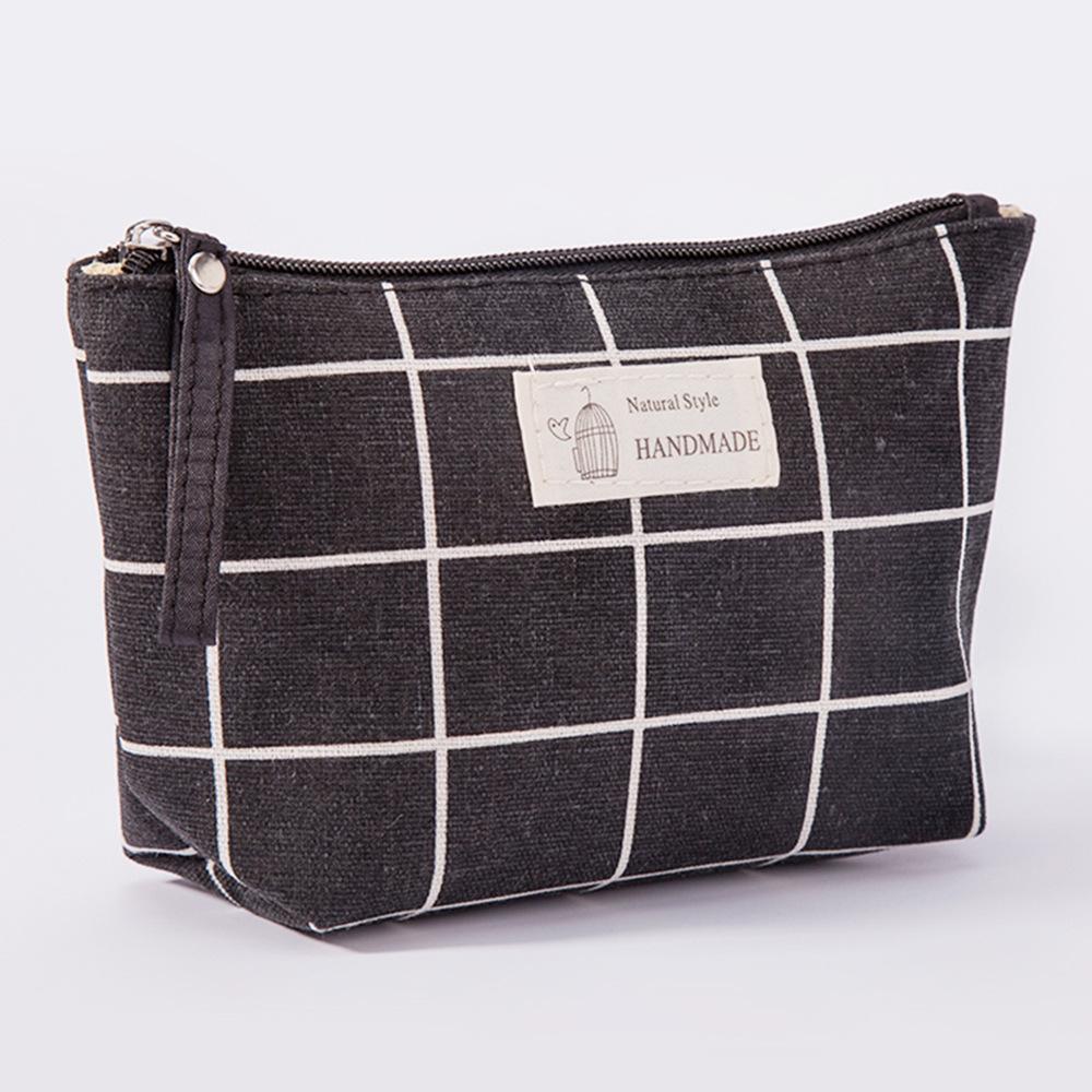 Холщовые косметички на молнии, мультяшные, студенческий пенал, кошелек для монет, женская ручная переносная сумка для хранения косметики, дорожный органайзер