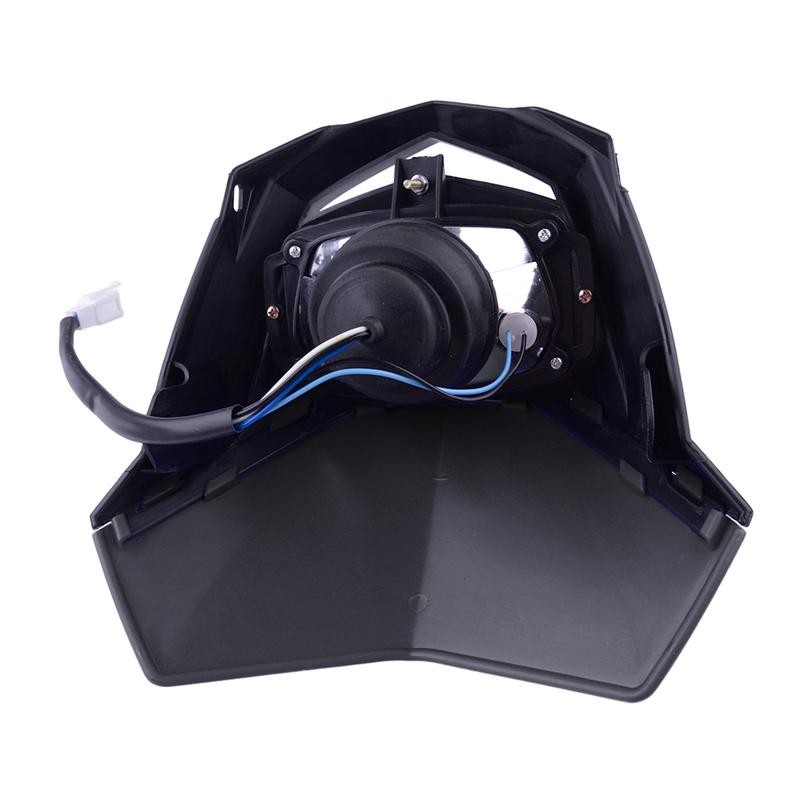 Black Plastic Motorcycle Dirt Bike Front Headlight Headlamp With Fairing H4 12V