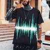 Летняя мужская футболка в стиле ЭКГ, красная футболка с 3D принтом и круглым вырезом, высокое качество