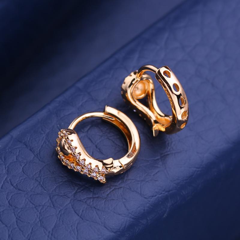 KNIKOO Clip Earrings For Women Cubic Zirconia Fashion Hollow Stud Hoop Earrings Jewelry For Wedding Party Gifts