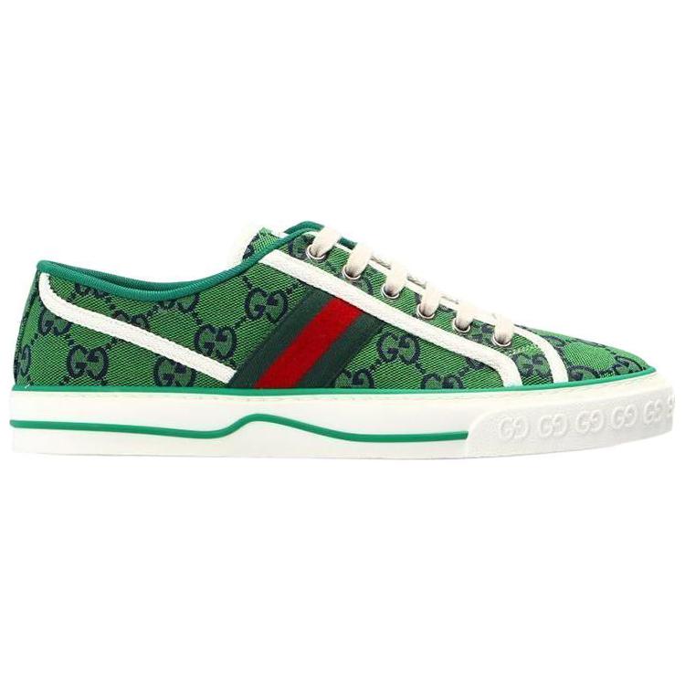 GUCCI Tennis 1977 Low top Stylish Skateboarding Shoes Women's Green 663680 2UZ80 3362