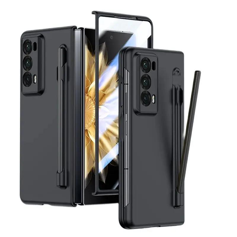 Роскошный защитный чехол для Honor Magic V2, матовый, с прозрачным экраном и однотонной задней крышкой из ударопрочного жесткого пластика