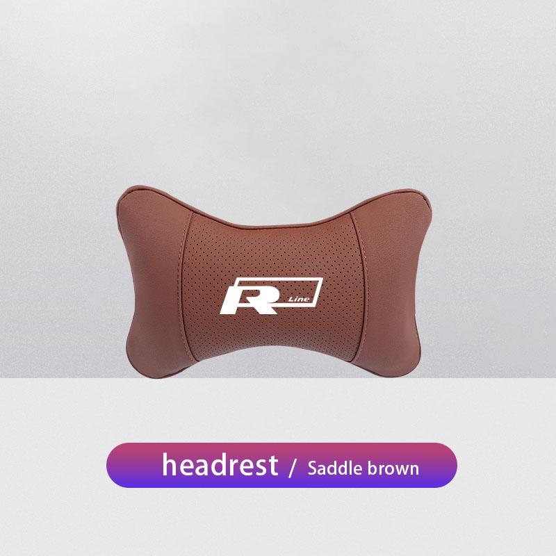 XYZ1 VW Car Leather Headrest Seat Head Support Neck Pillow For Volkswagen Polo Golf GTI CC Tiguan Arteon Passat Jetta Touareg ID.3