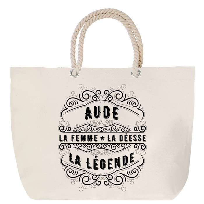 Sac de plage anse corde Aude Déesse Légende Cadeau Anniversaire Noël | Grand Sac de Transport & Sport