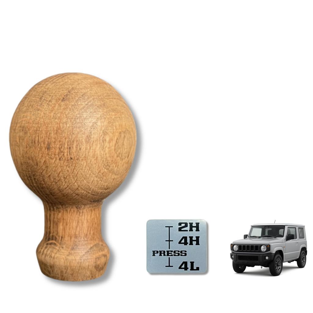 Деревянная ручка переключения передач MES с текстурой дерева для Jimny, соответствующая техосмотру, ореховая ручка (JB64/JB74/JC74) - (Темный цвет)