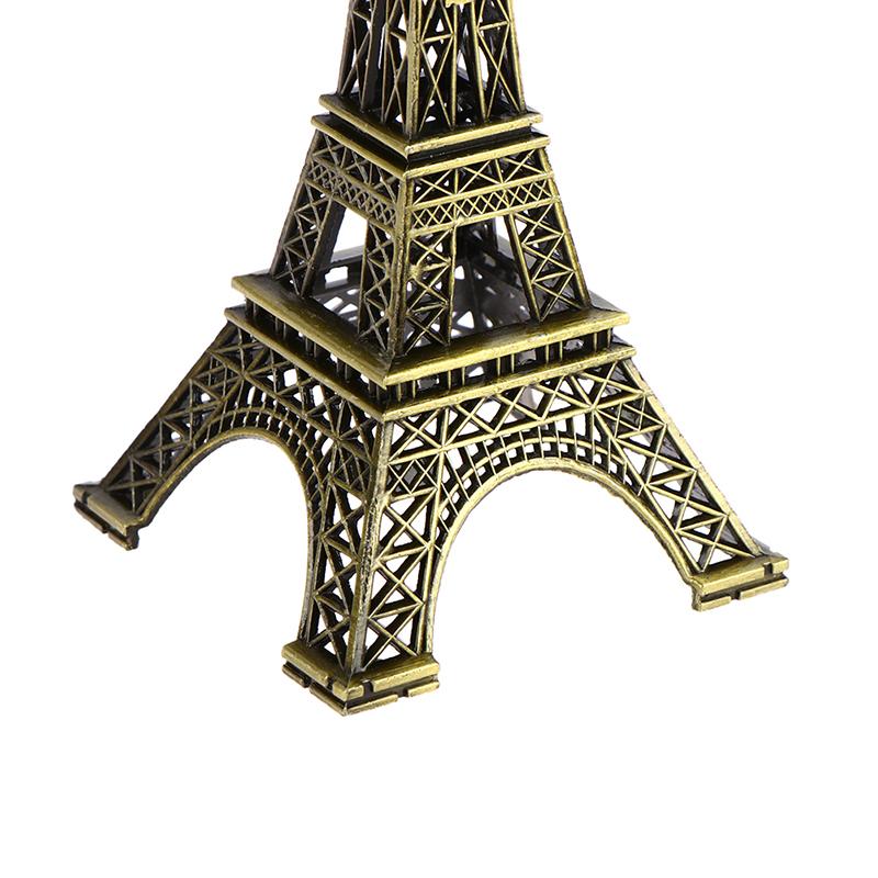 Retro Paris Eiffel Tower Model Home Desk Bronze Metal Statue Figurine Decor