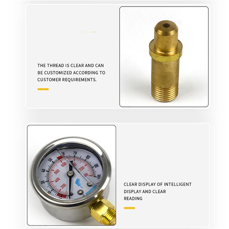 6Mpa Pressure Gauges Kit Nitrogen Gas Charging Hydraulic Breaker Hammer Device Measurement Accessories Test Gauge Tool