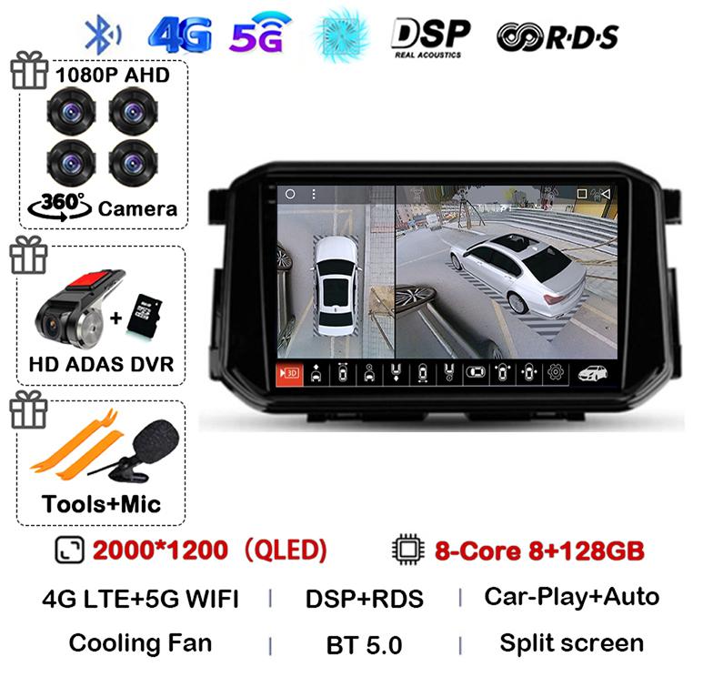 Android 14 Carplay Auto 4G+WIFI для Nissan Terra Xterra 2018 2019 2020-2022 Автомобильный радиоприемник Мультимедиа Видеоплеер GPS 360 Камера DSP