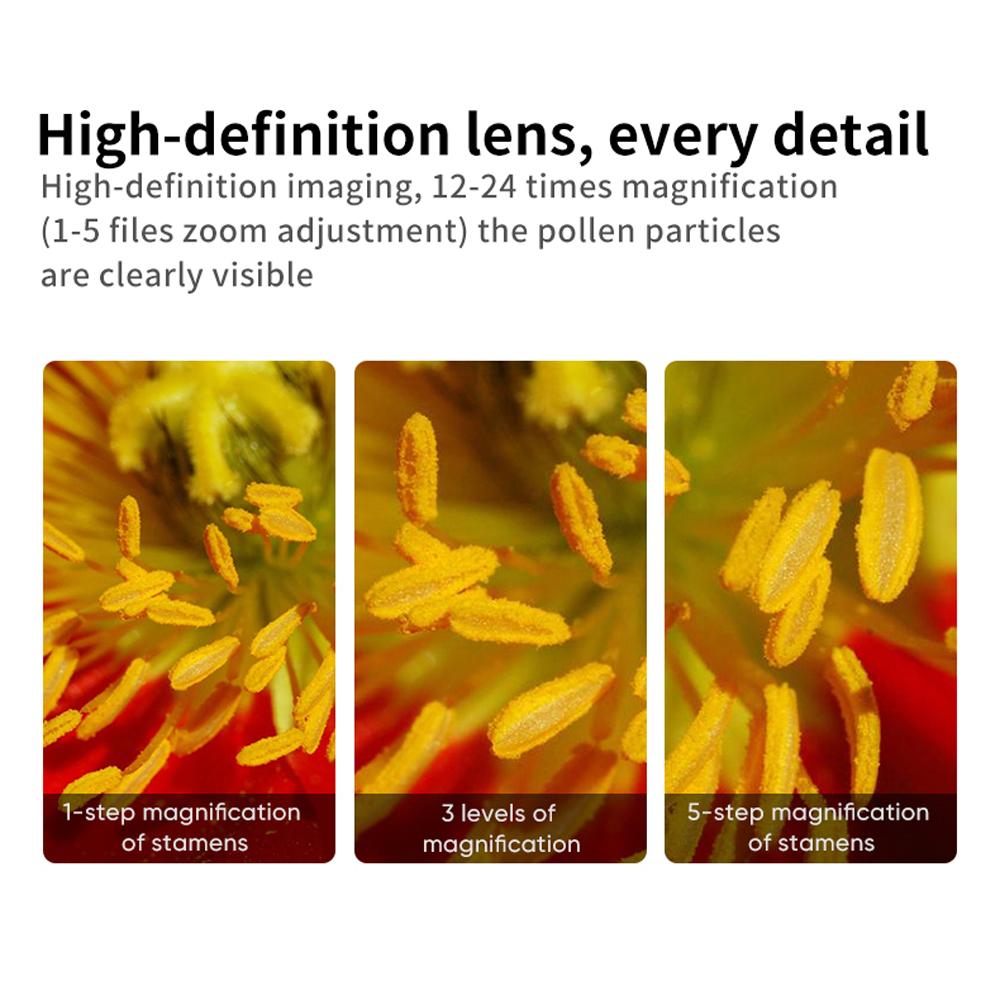 2-мегапиксельный портативный цифровой микроскоп с увеличением 12-24X для использования в помещении и на открытом воздухе
