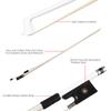 4/4 Violin Fiddle Bow Carbon Fiber Round Stick Ebony Frog White Horsehair Well Balanced Violin Bow