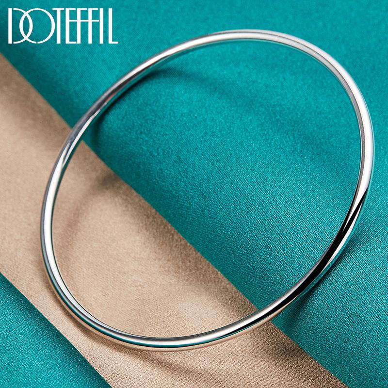 925 стерлингового серебра модный 3 мм гладкий браслет модные ювелирные изделия