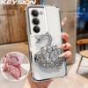 KEYSION Противоударный чехол из ТПУ с гальваническим покрытием для Redmi 15 169,5 мм 171 мм, блестящая задняя крышка со стразами и подставкой в виде лебедя для Redmi 15 5G