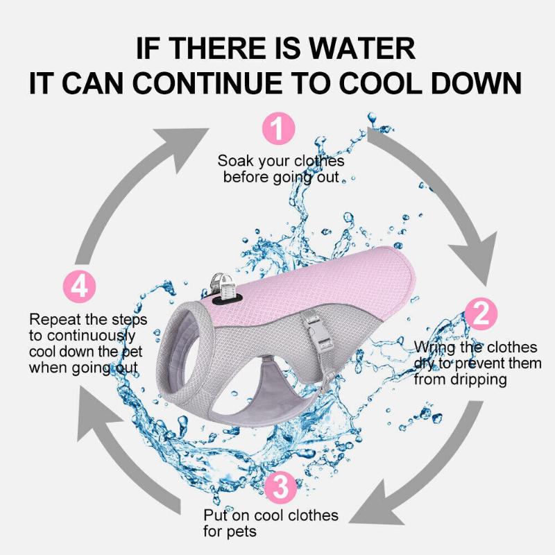 Жилет для собак с ледяным охлаждением, летняя сетчатая одежда, крутые куртки для собак на открытом воздухе, дышащие S-3xl