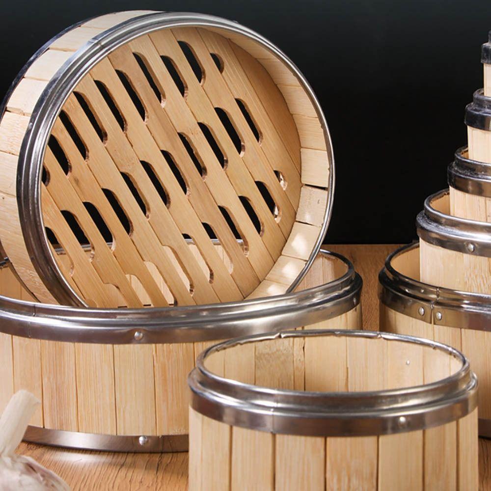 Плетение бамбуковой корзины Нержавеющая сталь Инструменты для китайской кухни Новый бамбуковый пароварка